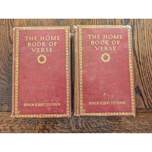The Home Book of Verse Burton Stevenson 1926 6th Ed 2 Vol Set Henry Holt Poetry